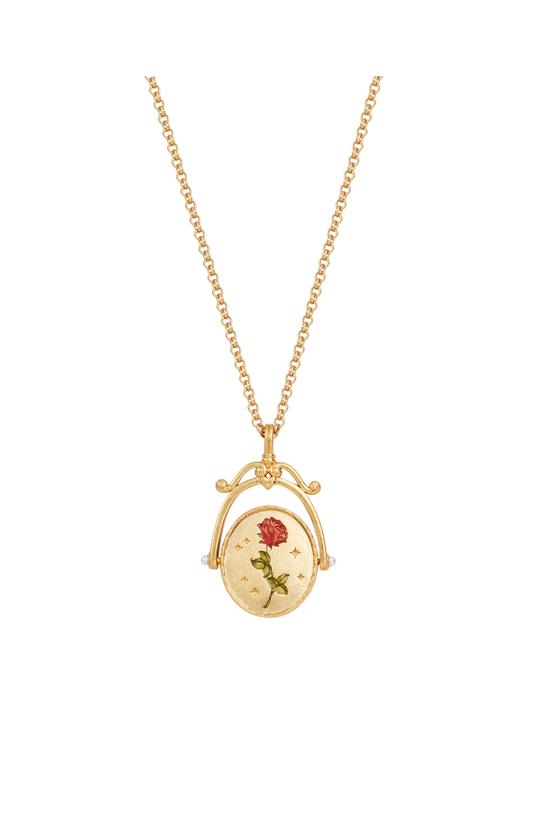 Fable England R Initial Rose Gold Spinner Chain Necklace, Alternate, color, Gold