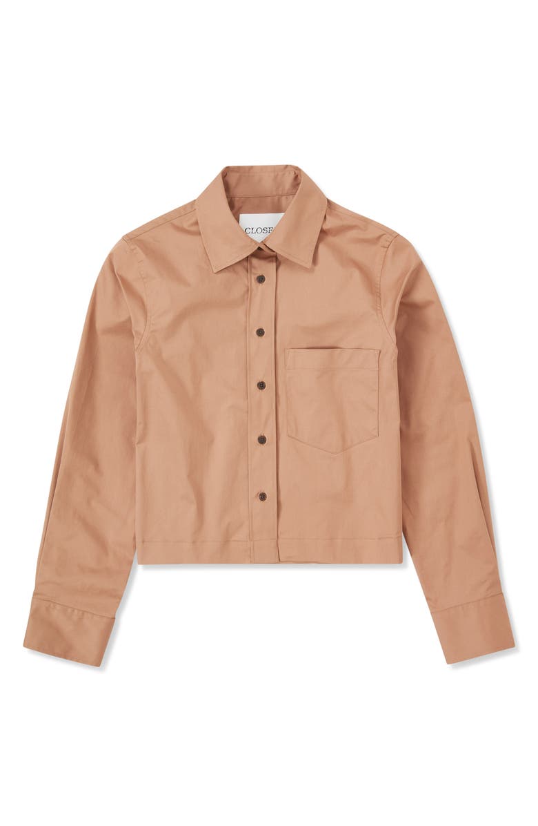 Closed Cotton Crop Button-Up Shirt, Alternate, color,