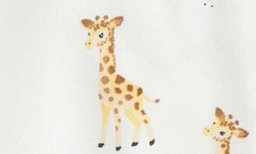 Firsts By Petit Lem Giraffe Print Cotton One-piece Footed Pajamas