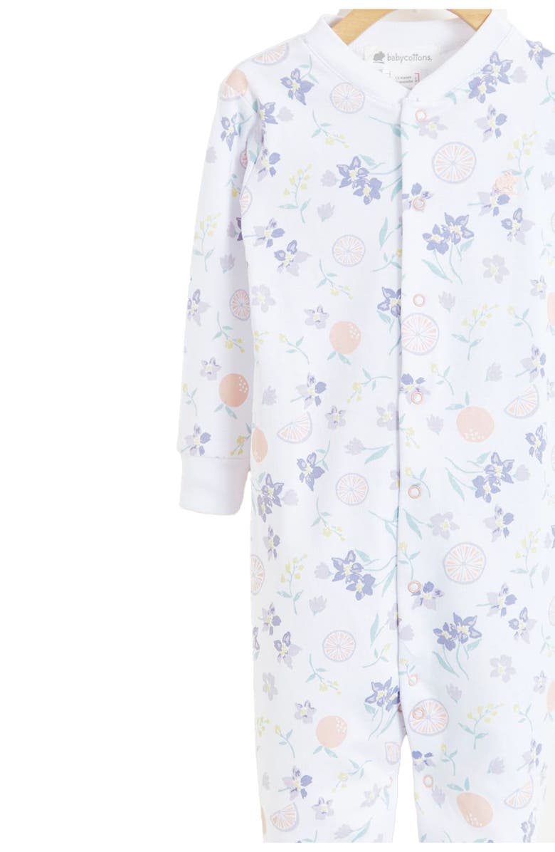 Babycottons Premium Peruvian Pima Cotton Orange Snug Footie Pajamas For Infant, Main, color, Multicolor