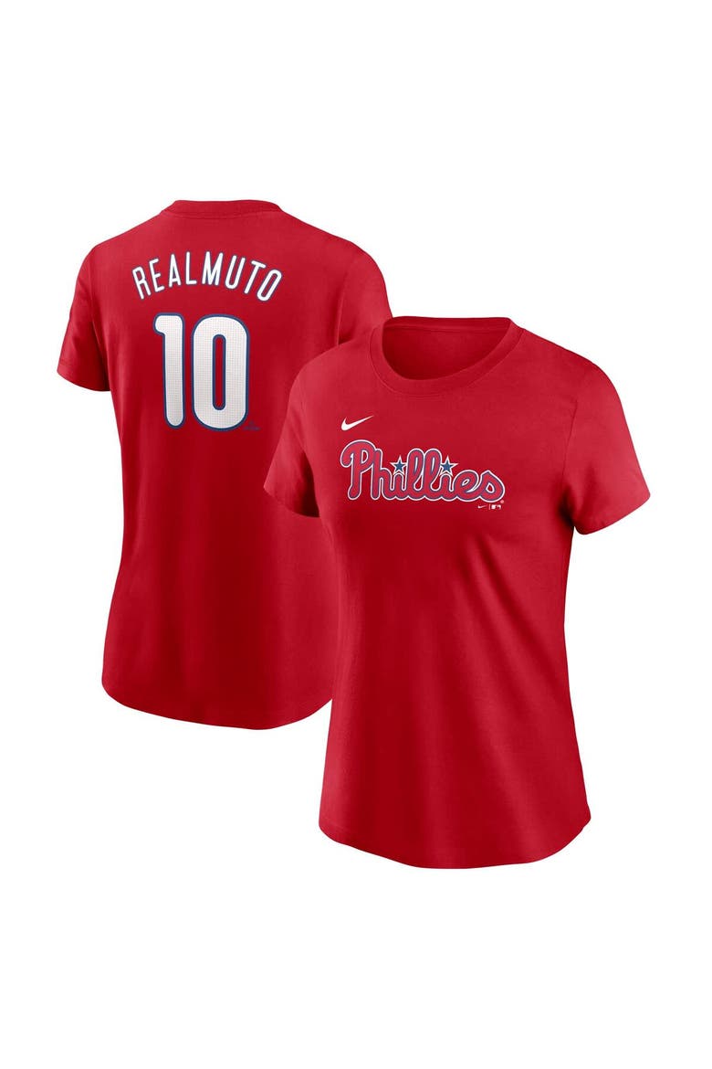 Women's Nike J.T. Realmuto Red Philadelphia Phillies Fuse Name & Number T-Shirt, Main, color, Red