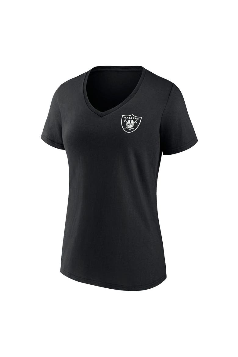 Women's Fanatics Branded Black Las Vegas Raiders Plus Size Mother's Day #1 Mom V-Neck T-Shirt, Alternate, color, Black