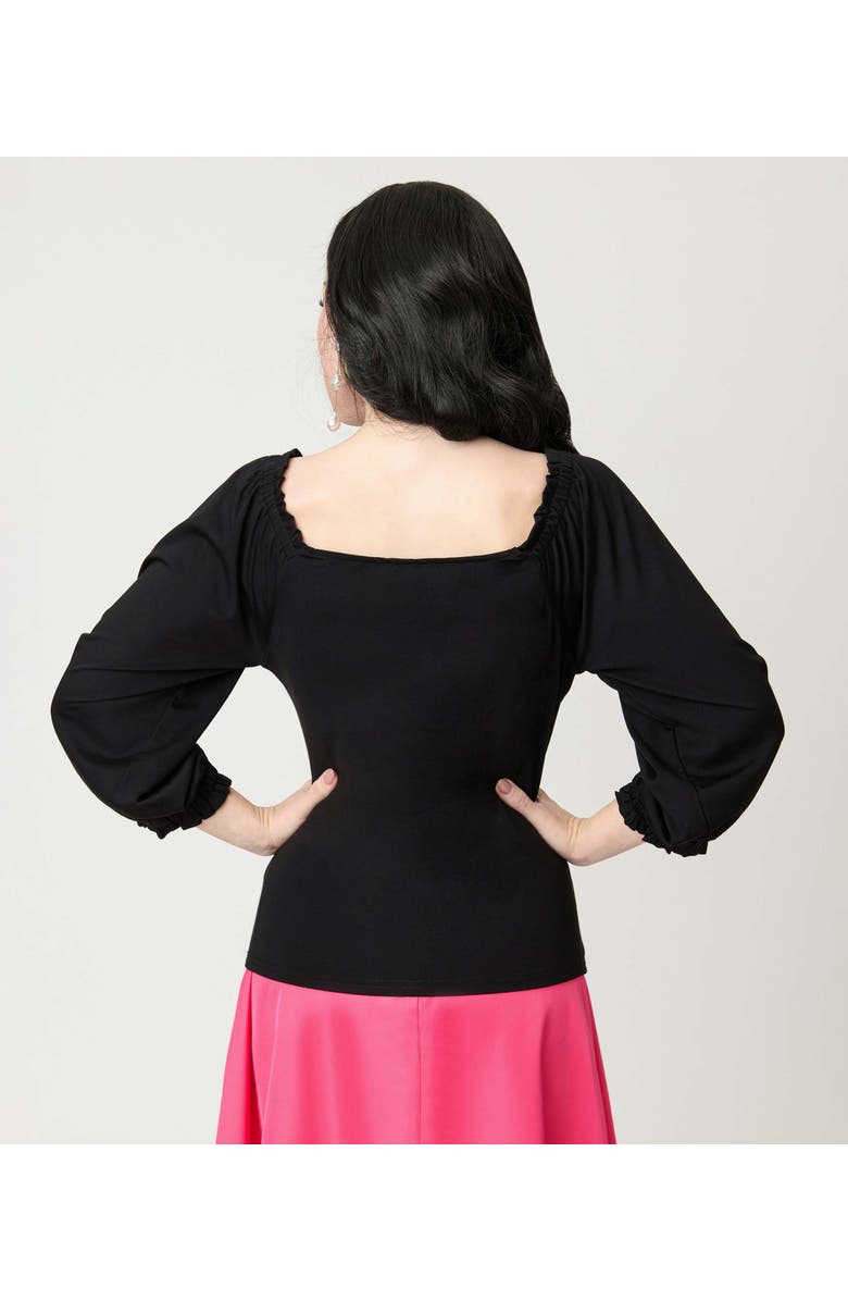 Unique Vintage Peasant Sleeve Blouse, Alternate, color, Solid Black