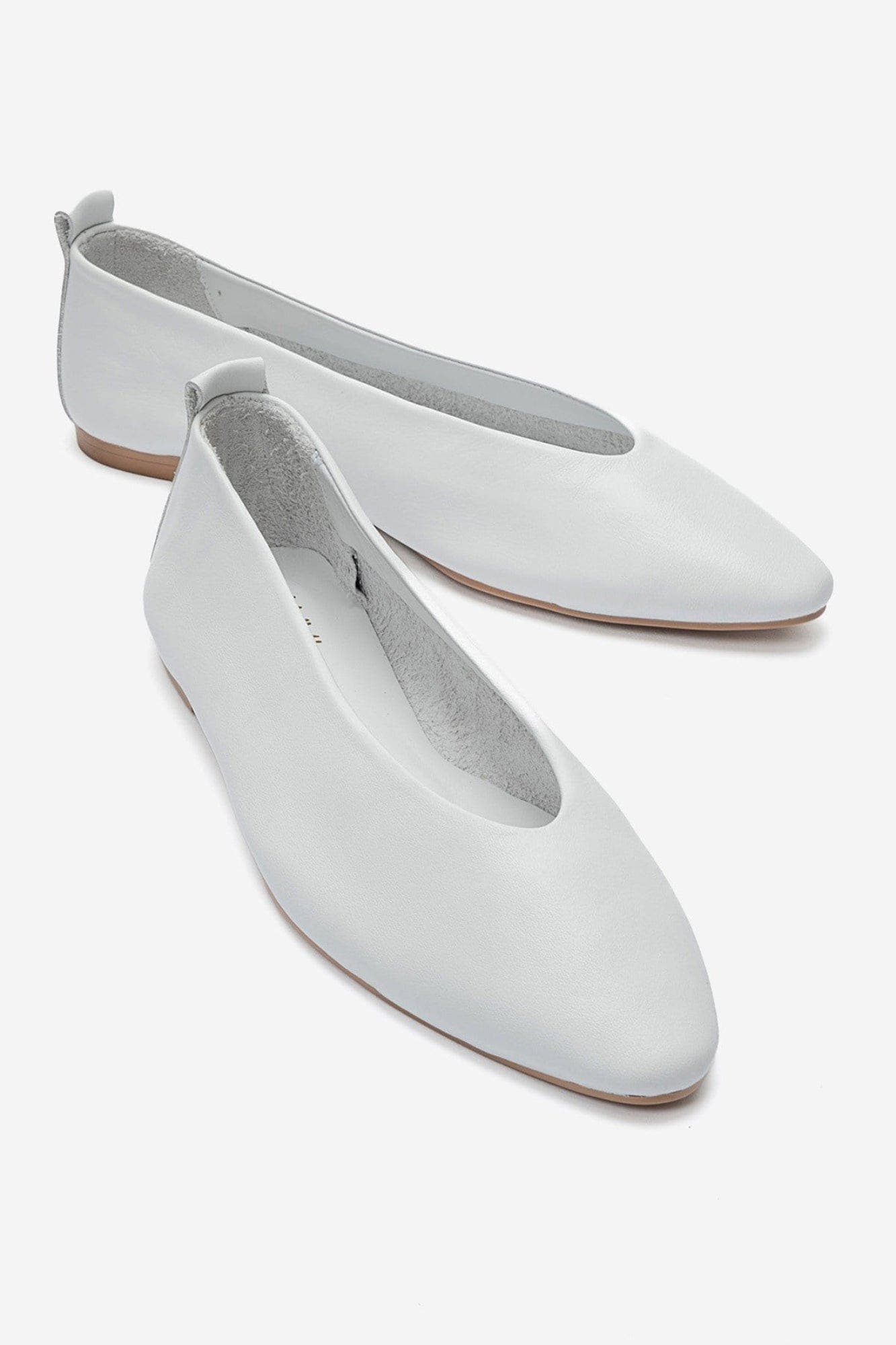 Jenas Leather Ballet Flat, Alternate, color, White