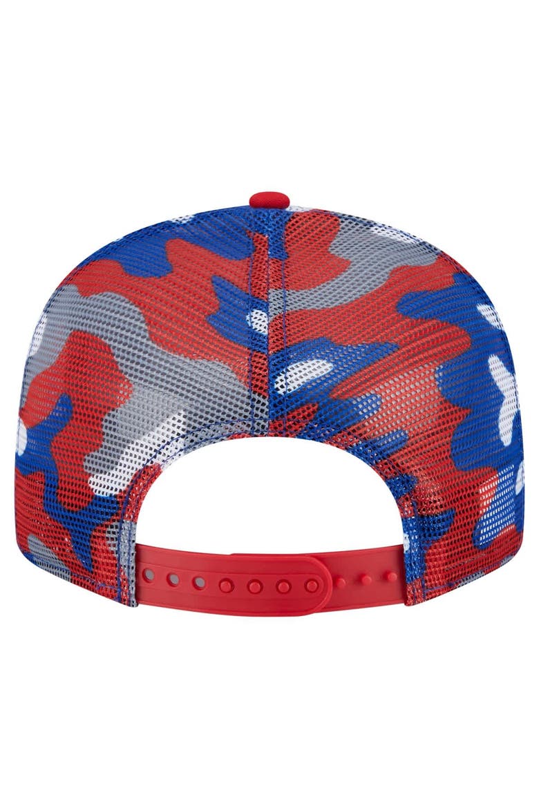 Men's New Era Blue/Red New York Rangers Camo Meshback 9FIFTY Snapback Hat, Alternate, color, Blue