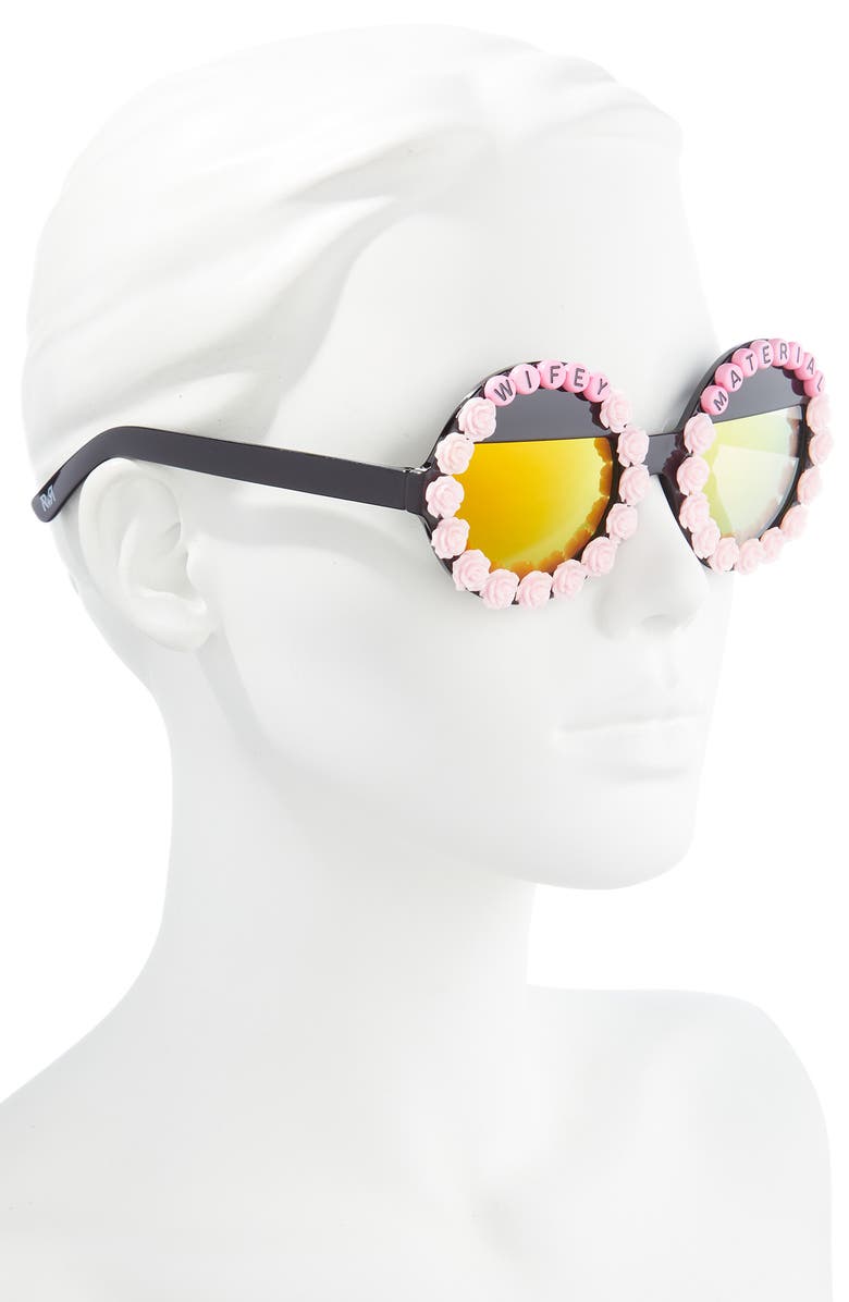 Rad + Refined Wifey Material 50mm Polarized Round Sunglasses, Alternate, color, Pink