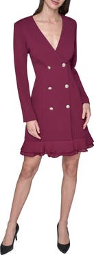 KARL LAGERFELD PARIS Ruffle Hem Scuba Crepe Dress