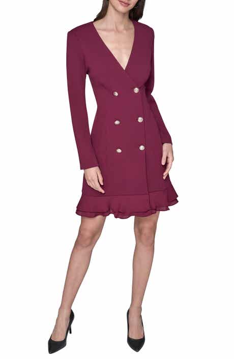 KARL LAGERFELD PARIS Ruffle Hem Scuba Crepe Dress