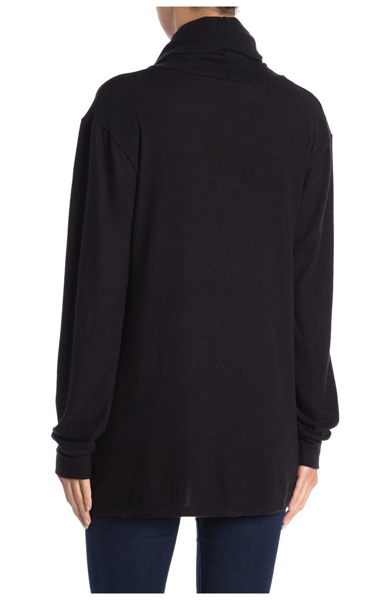 GO COUTURE Cowl Neck Brushed Tunic Sweater, Alternate, color, Solid Black