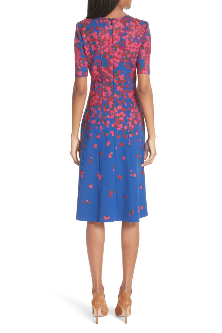 Floral Print Neoprene Dress, Alternate, color, PERSIAN BLUE MULTI