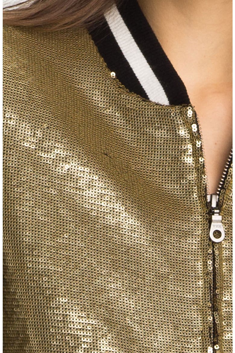 Sequin Bomber Jacket, Alternate, color, GOLD SEQUIN
