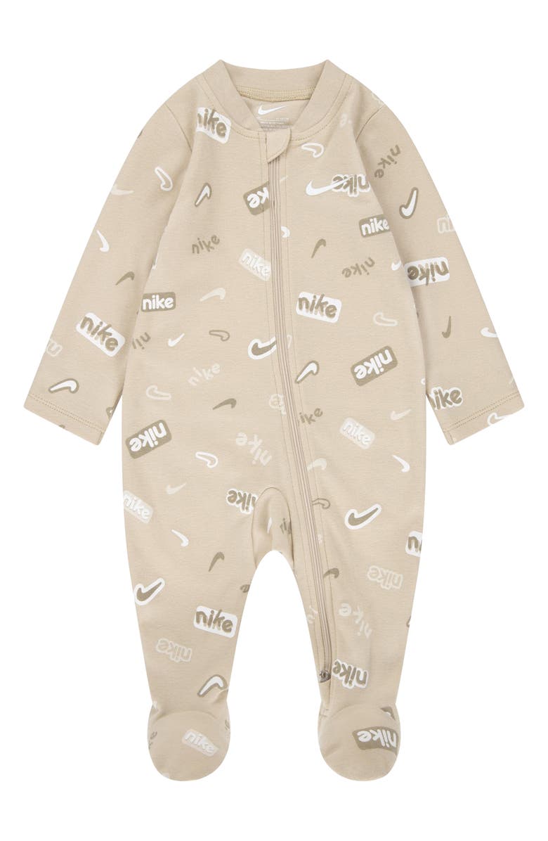 Nike Logo Print Zip Footie, Main, color, 