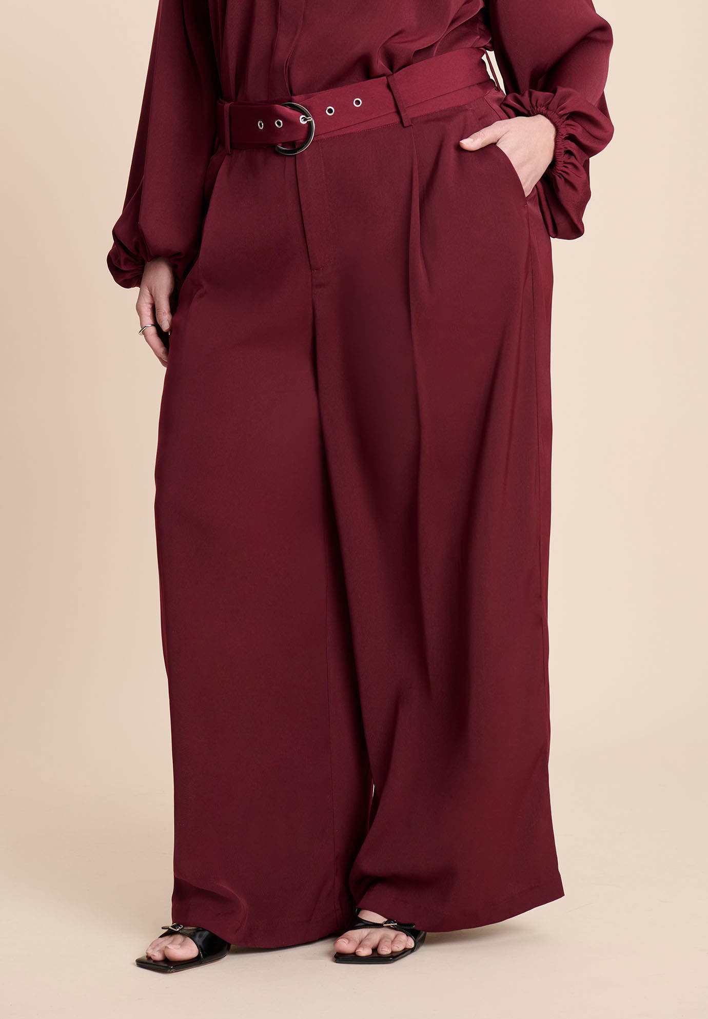 Wide Leg Belted Pant - image 2