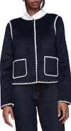 Bagatelle Contrast Stitch Collarless Jacket