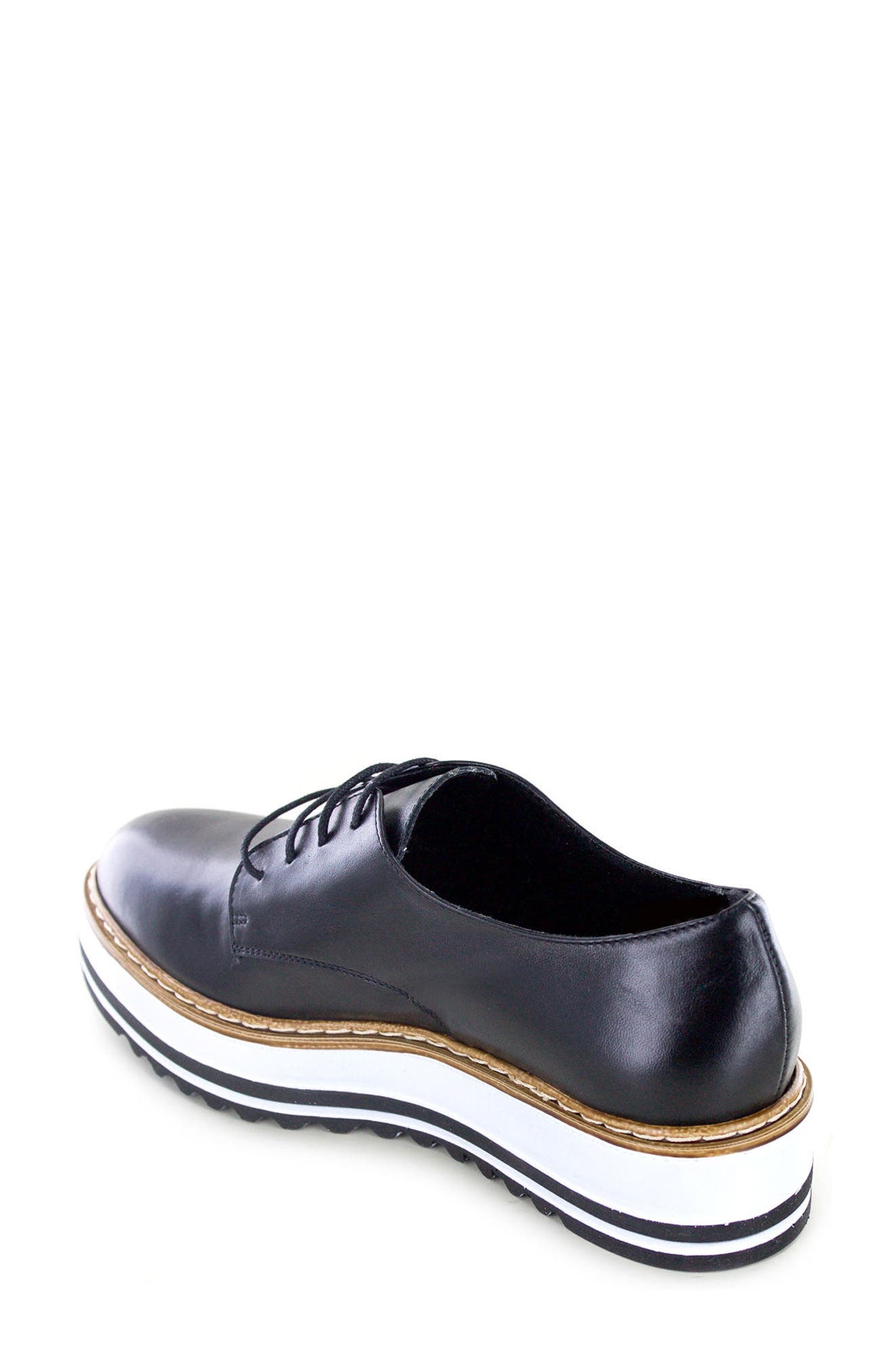 by White Mountain Belinda Platform Oxford, Alternate, color, BLACK LEATHER
