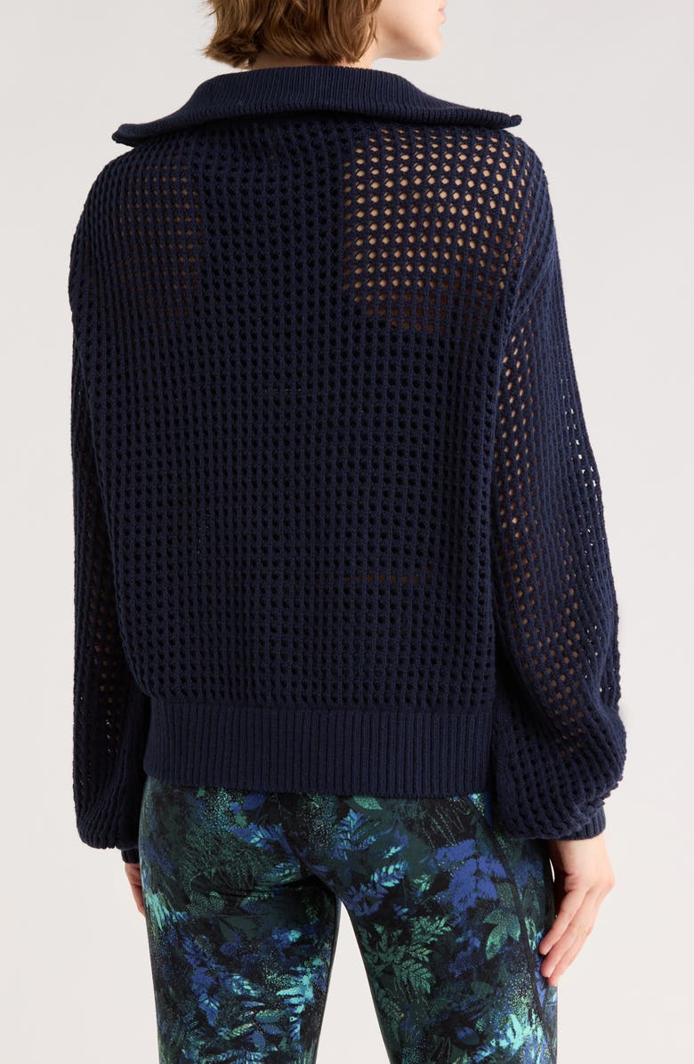 Sweaty Betty Tides High Half Zip Sweater, Alternate, color, Navy Blue