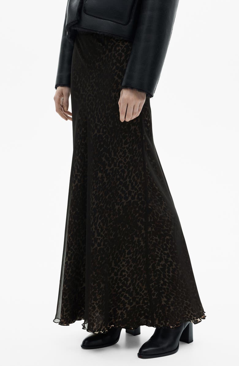 MANGO Rocio Leopard Print Maxi Skirt, Main, color,