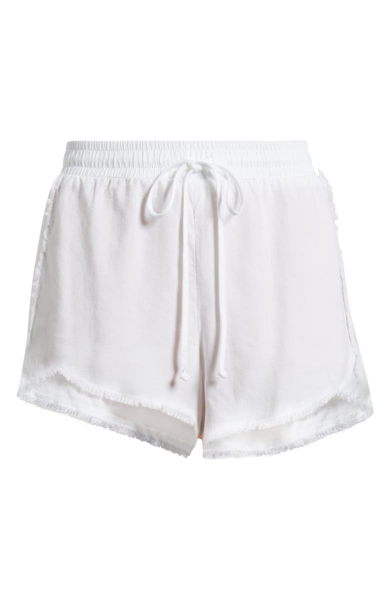 Cloth & Stone Fray Hem Drawstring Shorts, Alternate, color, White