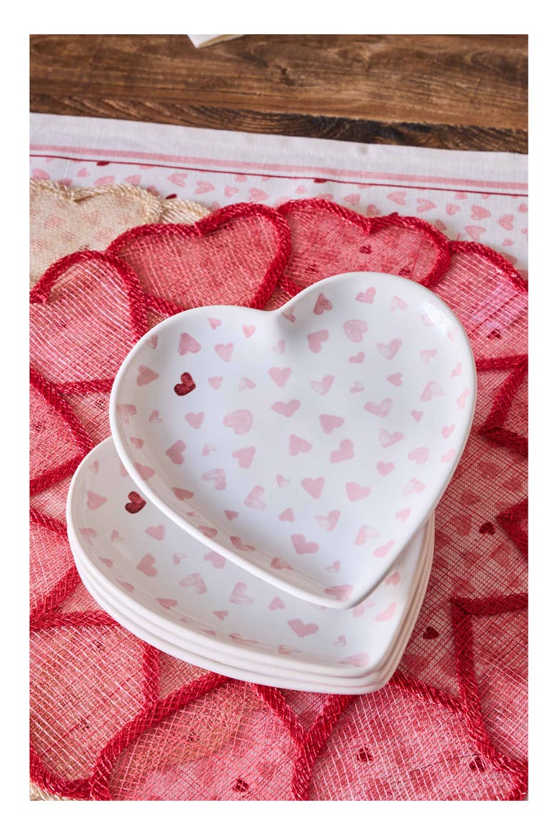 Love You More Ceramic Heart Tray, Alternate, color, PINK