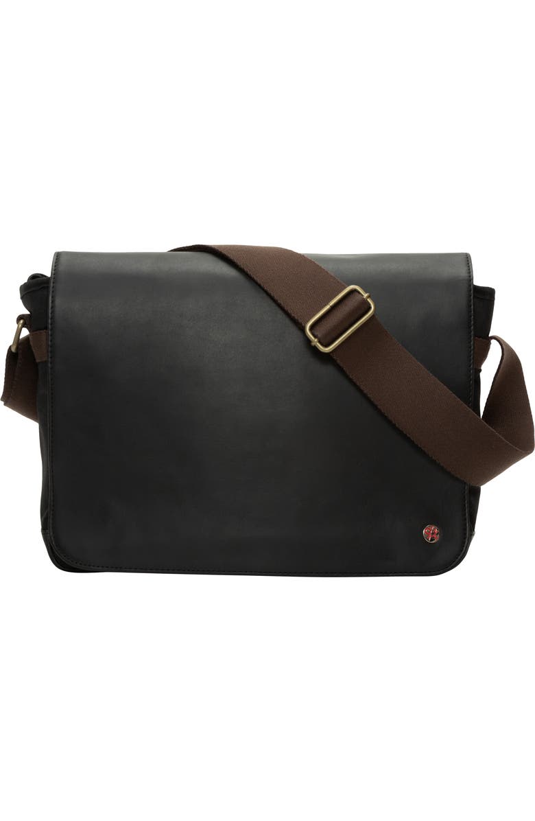 Manhattan Portage Waxed Nylon Sheridan Messenger Bag, Main, color, Black