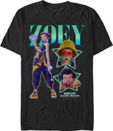 KPop Demon Hunters Men's KPop Demon Hunters Zoey Super Star Logo Graphic T-Shirt