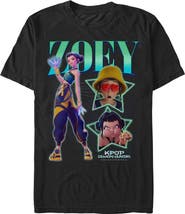KPop Demon Hunters Men's KPop Demon Hunters Zoey Super Star Logo Graphic T-Shirt