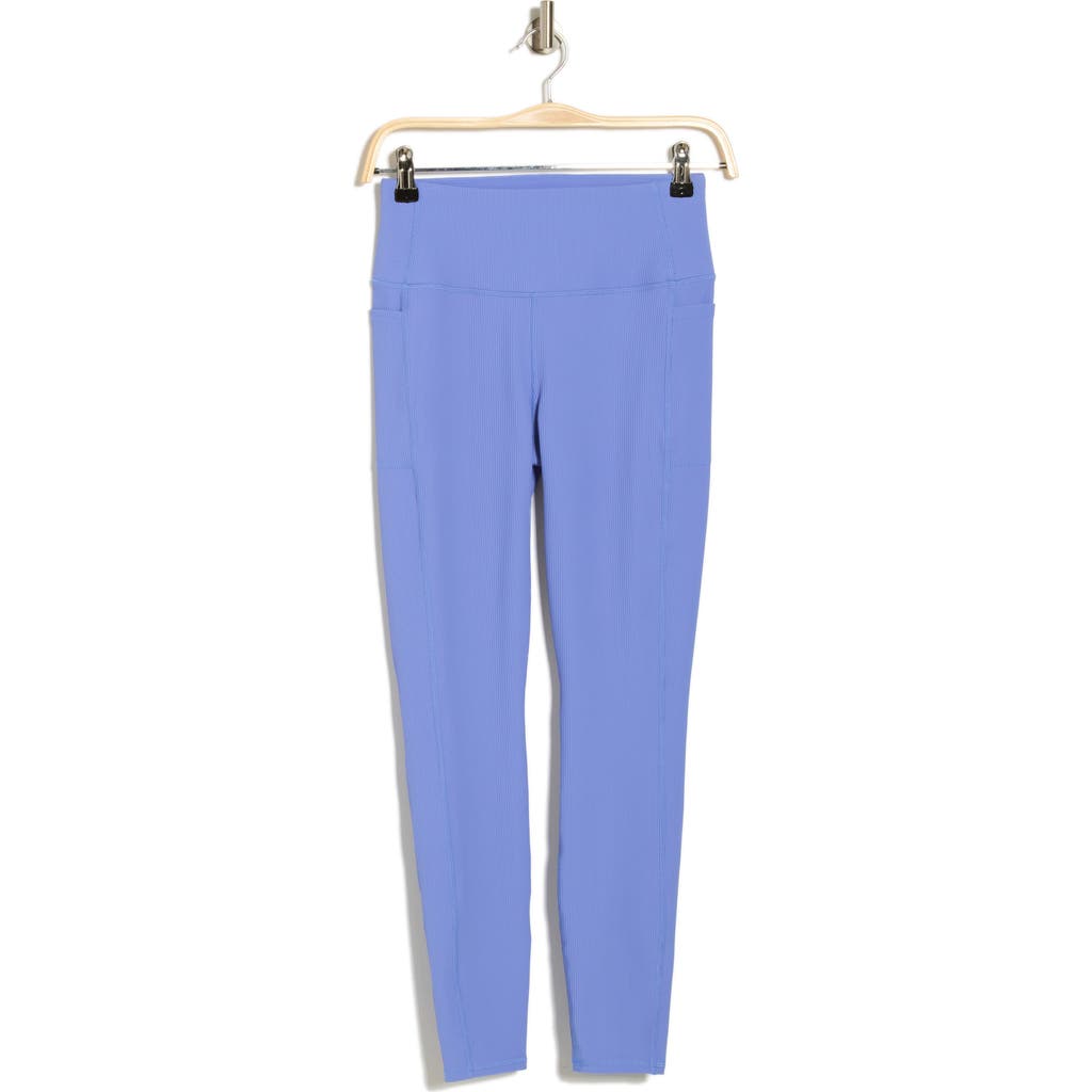 Skechers Goflex High Waist Pocket Ribbed Leggings In Periwinkle