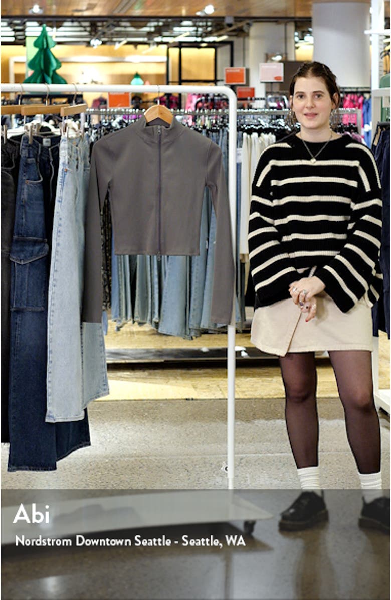 Rib Mock Neck Zip-Up Jacket, sales video thumbnail