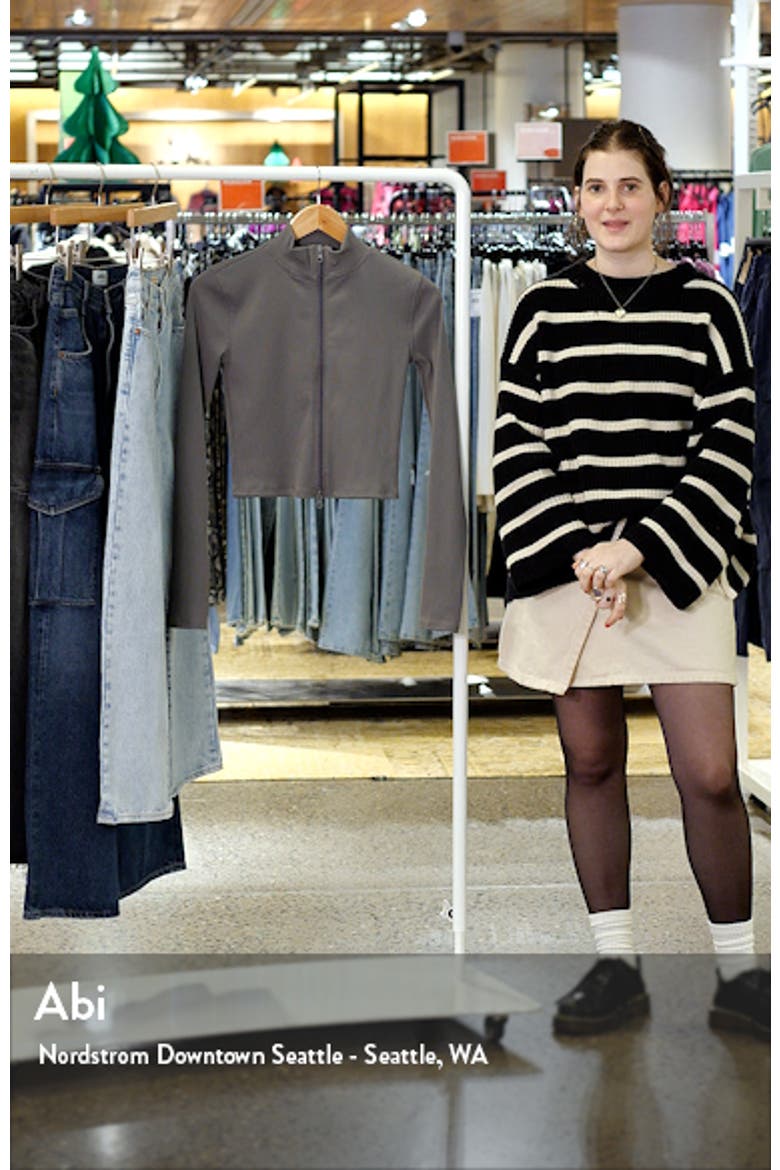 Rib Mock Neck Zip-Up Jacket video