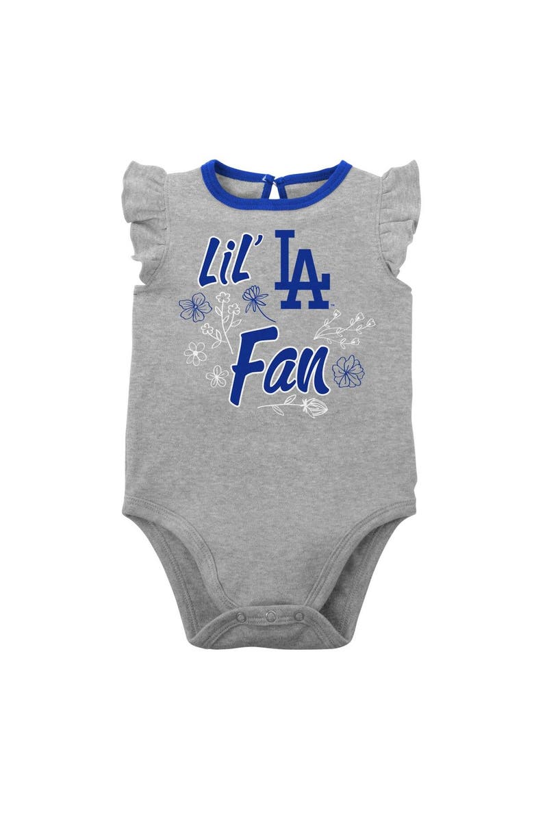 Outerstuff Girls Newborn & Infant Royal/Heather Gray Los Angeles Dodgers Little Fan Two-Pack Bodysuit Set, Alternate, color, Royal