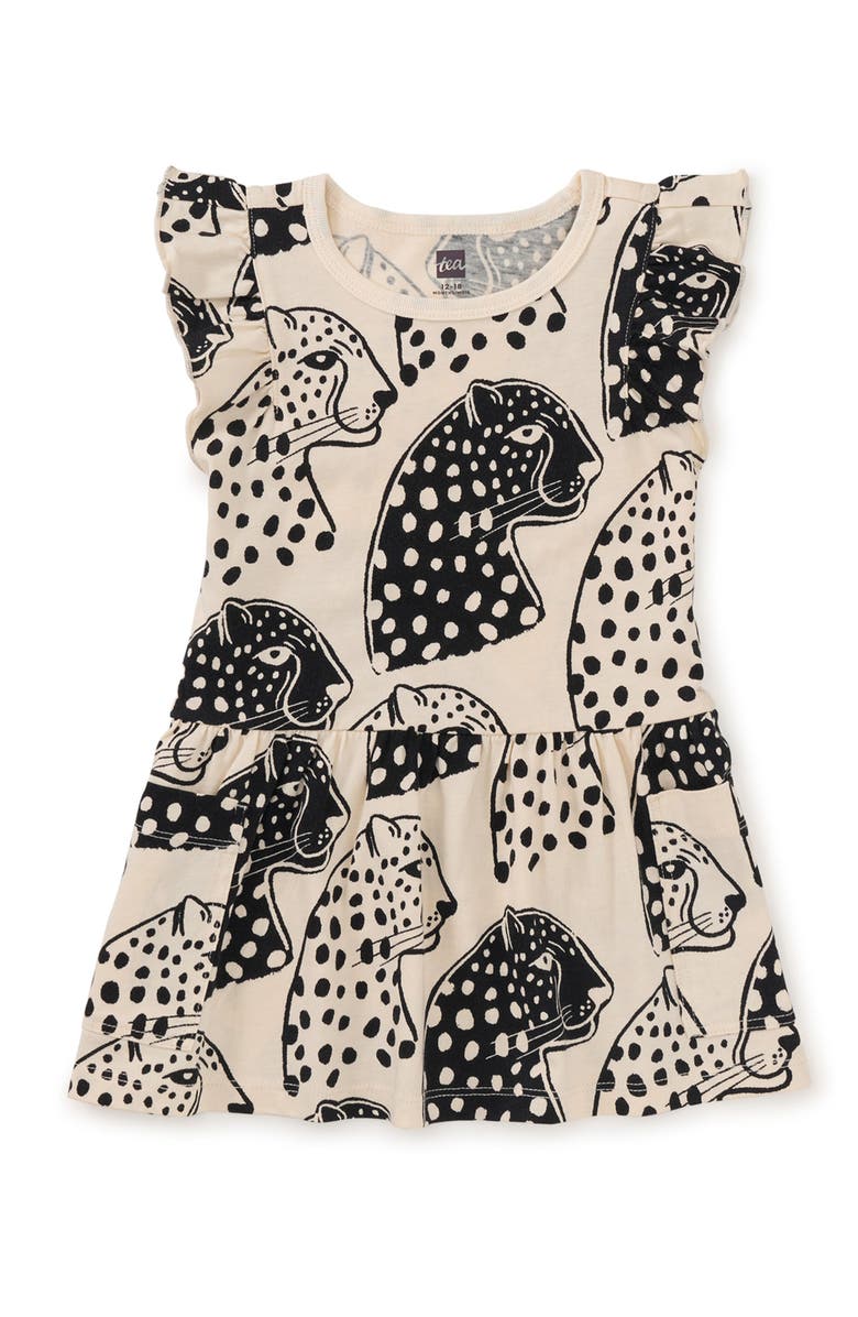 Tea Collection Flutter Sleeve Pocket Dress 2.0, Alternate, color, Block Print Jaguar