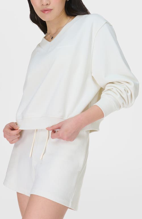 Sweaty Betty Revive Crop V Neck Sweatshirt In Lily White