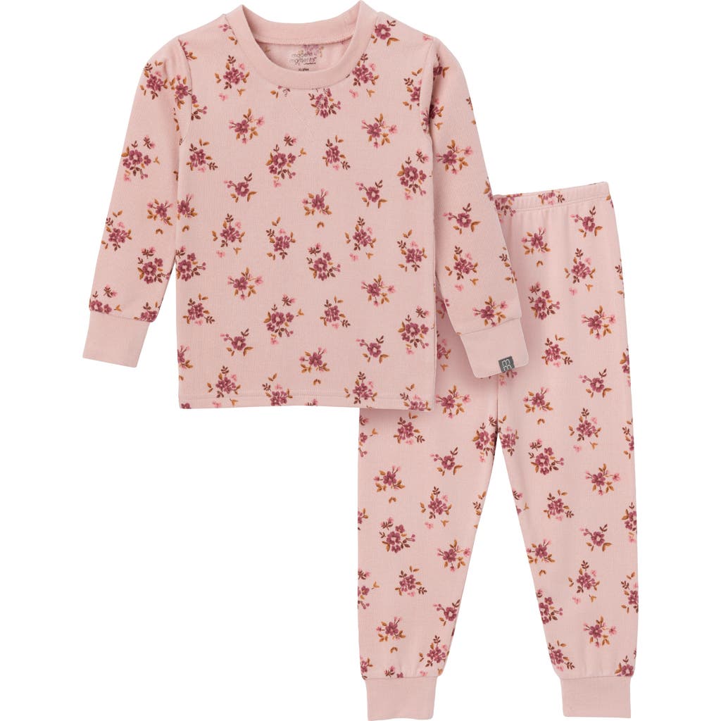 Modern Moments™ By Gerber Hacci Pajama Top & Pant Set In Light Rose Dahlia Toss