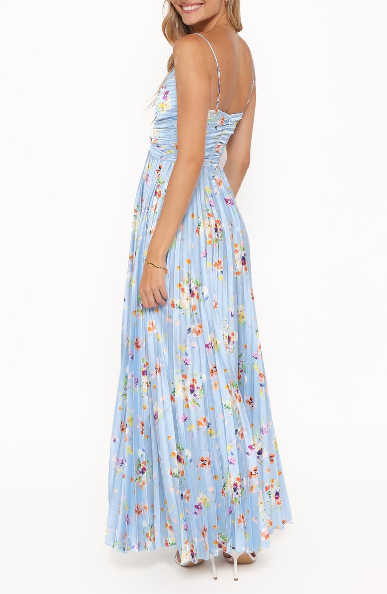 Petal & Pup Naira Floral Pleated Maxi Dress, Alternate, color, Cornflower Blue Floral