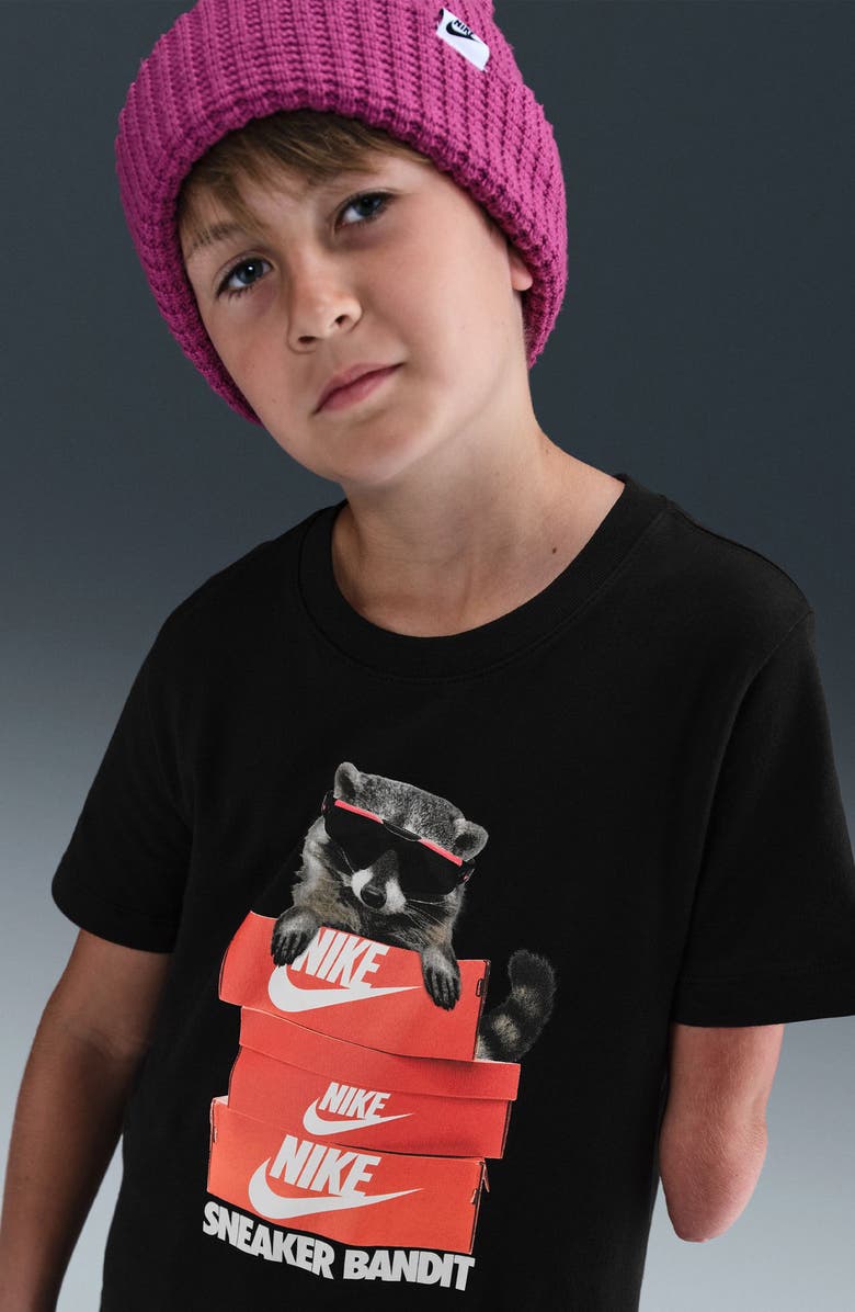 Nike Kids' Sneaker Bandit Cotton Graphic T-Shirt, Alternate, color, Black