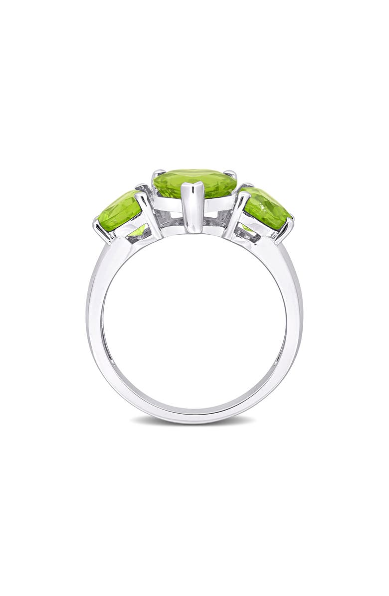 DELMAR Sterling Silver Heart Cut Trio Peridot Ring, Alternate, color, Green