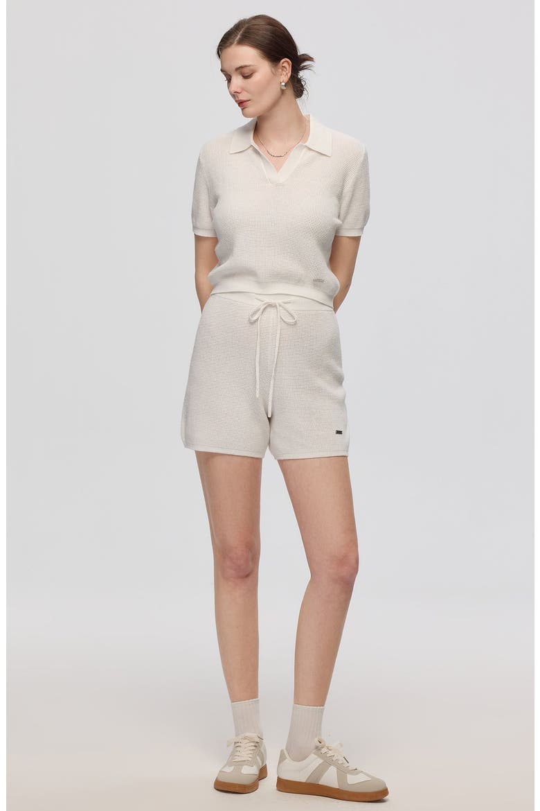Noa Open Knit Shorts, Main, color, White