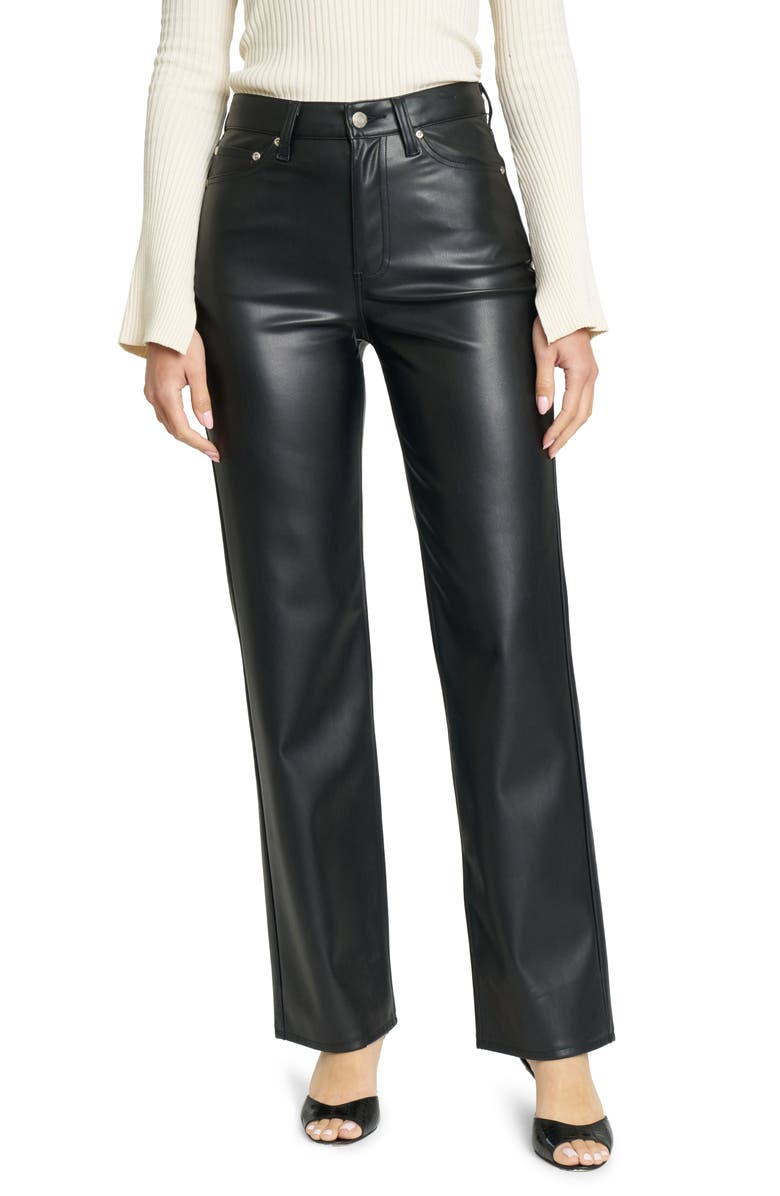 DAZE Sundaze High Waist Straight Leg Faux Leather Pants, Main, color, 