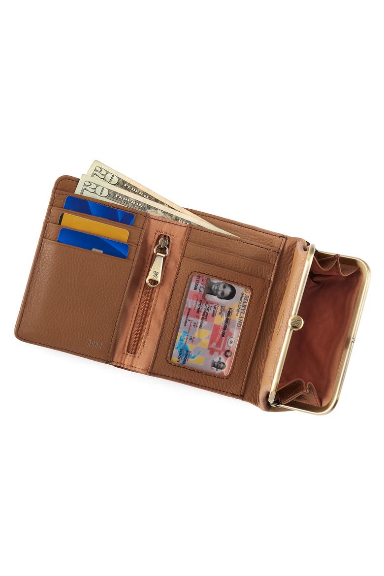 Compact Robin Leather Frame Wallet, Alternate, color, TIMBER BROWN