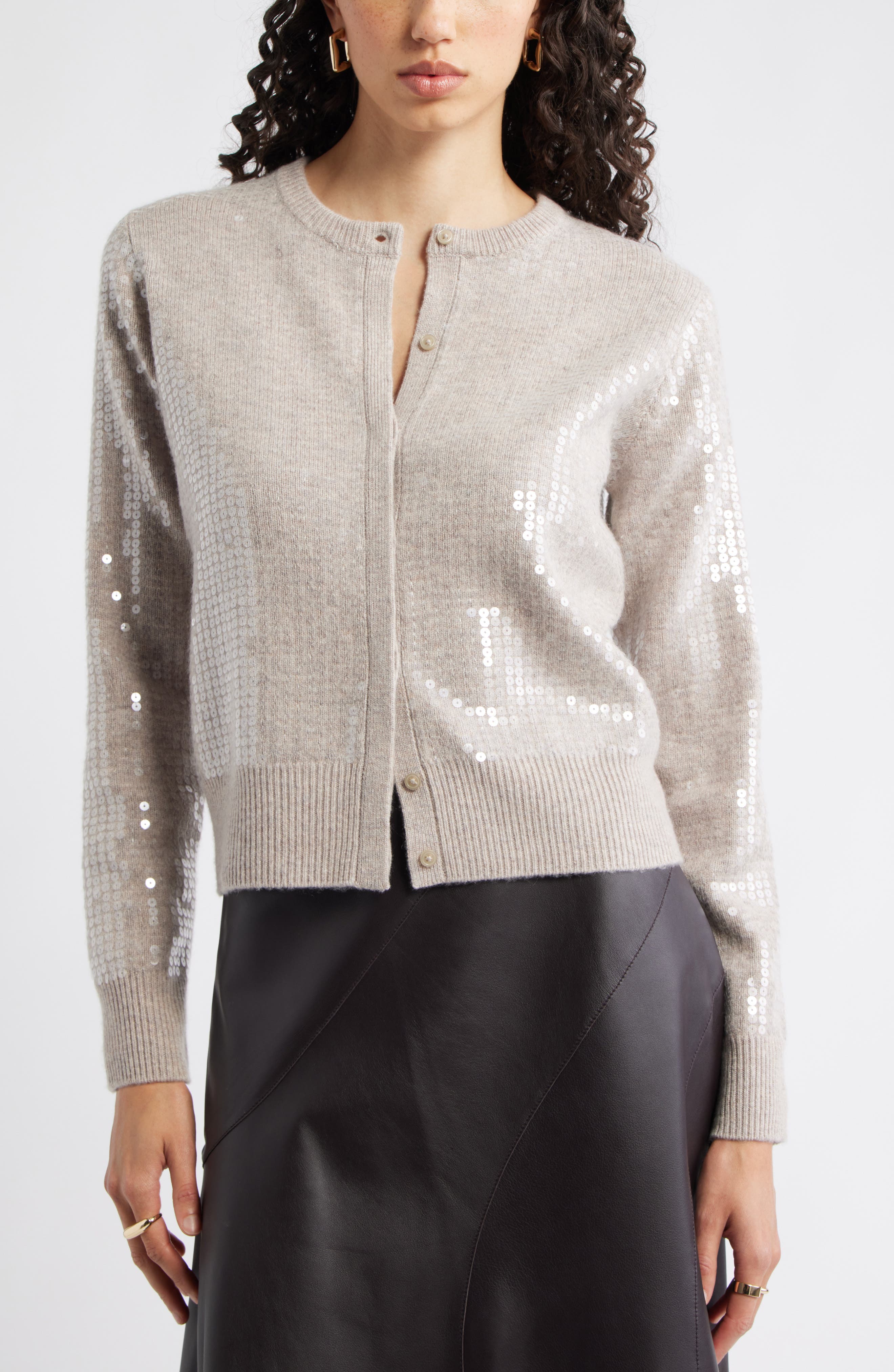 Sequin Wool & Cashmere Cardigan - image 3