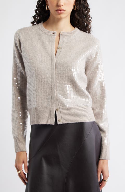 Sequin Wool & Cashmere Cardigan