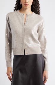 Nordstrom Sequin Wool & Cashmere Cardigan