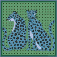 Jessie Zhao New York Twin Leopards Double Sided Silk Scarf