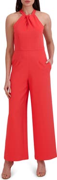 Julia Jordan Halter Neck Wide Leg Jumpsuit