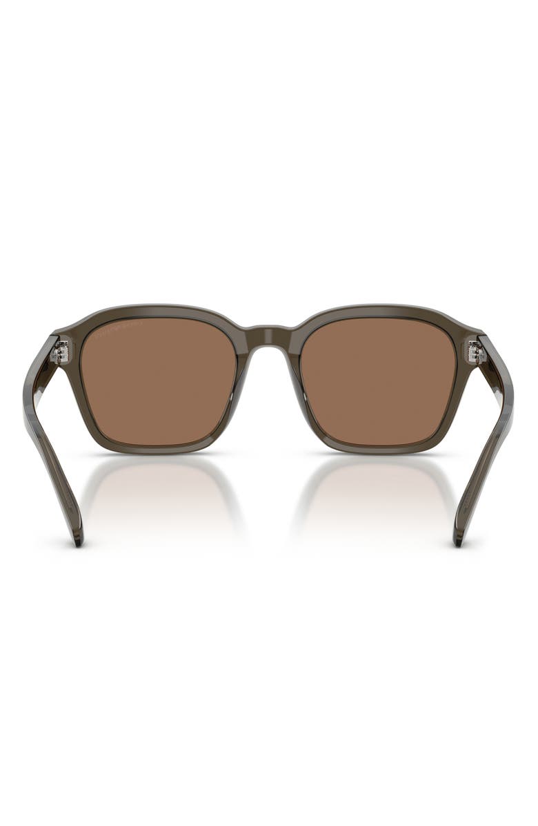 Emporio Armani 54mm Irregular Sunglasses, Alternate, color, Shiny Grey / Dark Brown