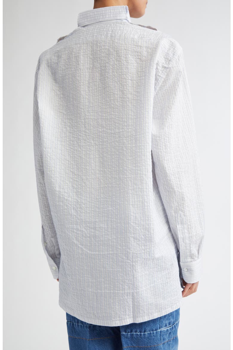 Hook & Eye Stripe Cotton & Linen Button-Up Shirt, Alternate, color, LIGHT BLUE SKYSTRIPE