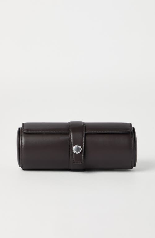 Brunello Cucinelli Calfskin Watch Case In Brown