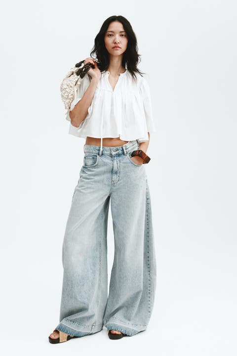 Short cotton blouse