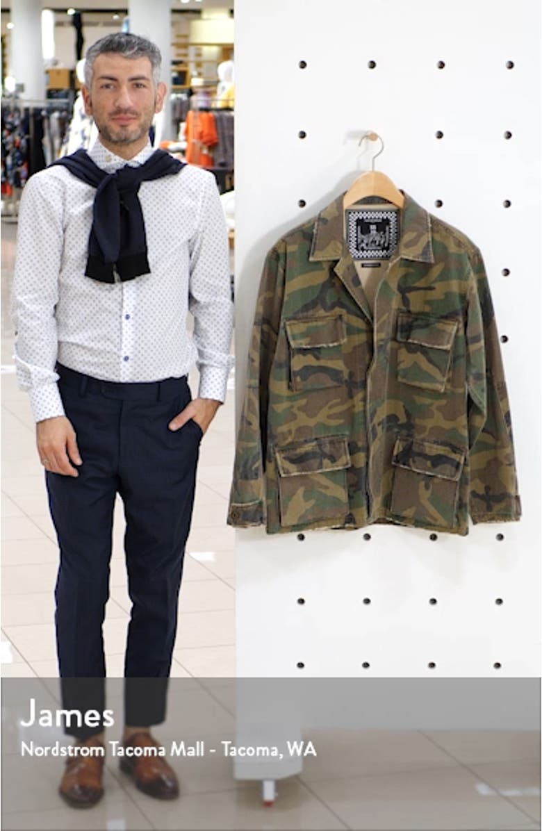 Distressed Band Collar Trucker Jacket, sales video thumbnail