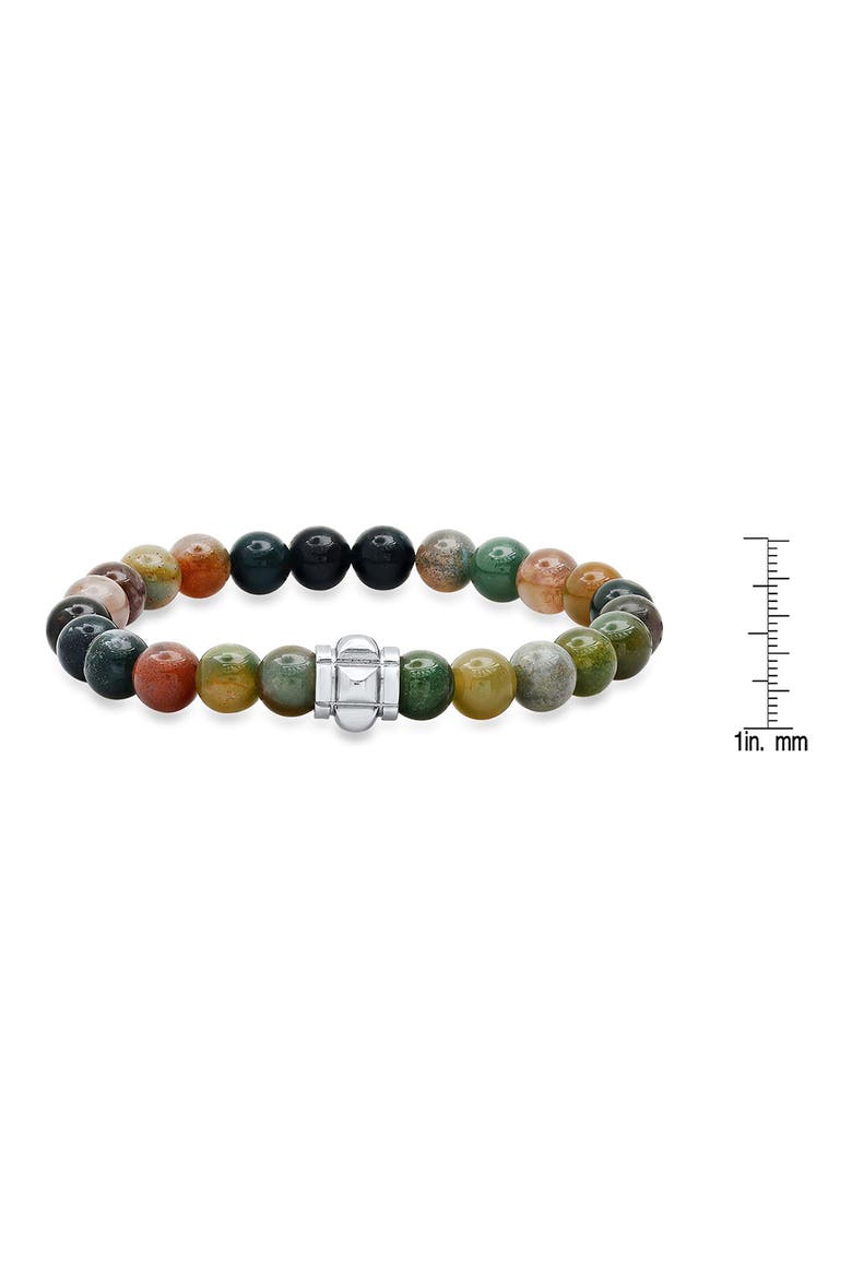 Men's Agate Bead Stretch Bracelet, Alternate, color, MULTI